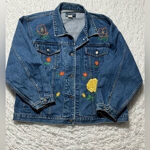 ROCK CREEK VINTAGE EMBROIDERED WOMENS DENIM JACKET, SIZE 3X